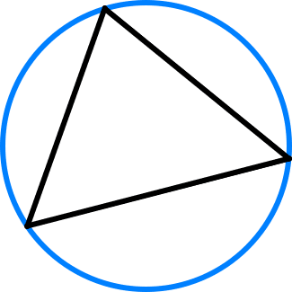 A triangle with a circumscribed circle